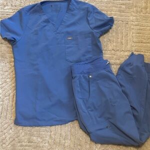 Figs Classic Blue Scrub Set